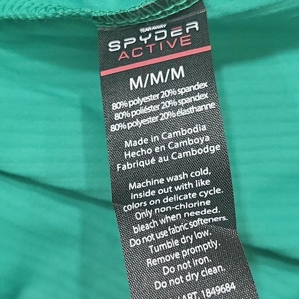 Spyder Womens Active Ribbed Short Sleeves Tee Shirt Top Medium Size Green - Picture 8 of 9